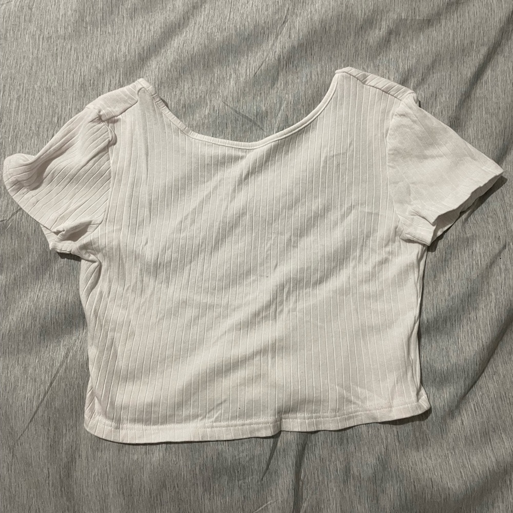 White crop top with an open back!